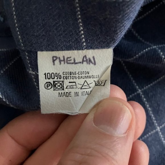 Canali Men's Blue Windowpane Cotton Button Down Shirt Italian Luxury Size XL - Picture 7 of 7